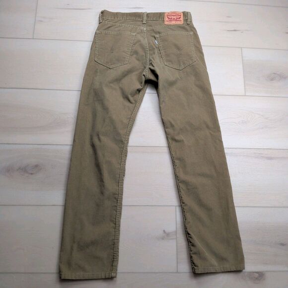 Levi’s 505 Corduroy Pants Mens 31x32 Straight Leg Tan White Tab Khaki - Picture 4 of 10